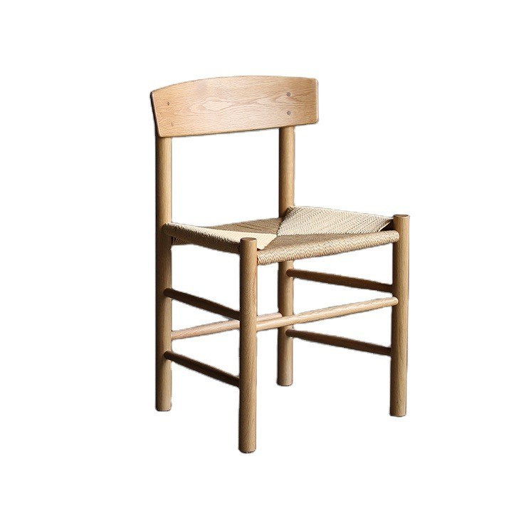 Massivholz niedrig runde Rücken Speisestuhl Rattan Stuhl mit modernem und traditionellem Designkonzept