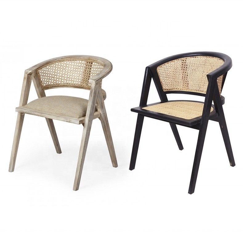 Hotel Nordic Massivholz Wicker Rattan Rücken Esszimmer Wohnzimmer Rattan Sessel