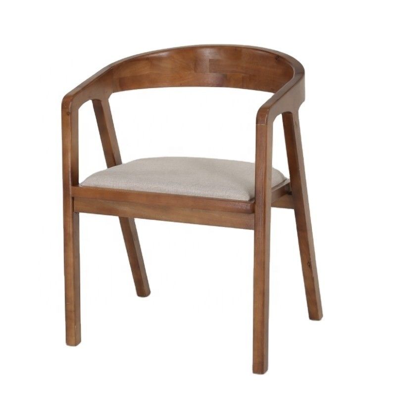 Möbel für Restaurants Holz Esszessel Nordischer Stil PU / Stoff Leder Polster Modernes Holzstuhl für Restaurant