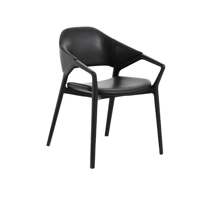 Nordic Design Moderne Massivholzleder Speisesaal Restaurantsessel in Weiß/Schwarz/Rotwein/Rot für robuste Sitzgelegenheiten 2023