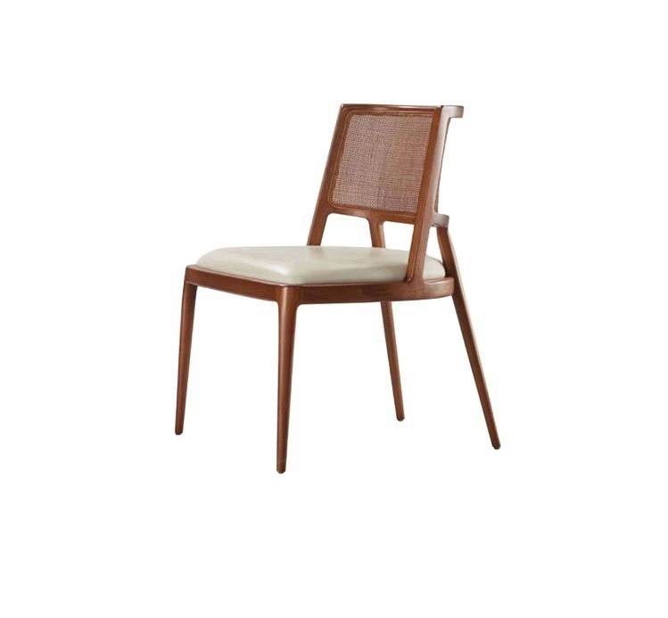 Ashwood Frame Nordic Design Moderne Massivholz PU Leder Rattan Esszimmer Restaurant Stuhl 2023 für Cafés und Restaurants