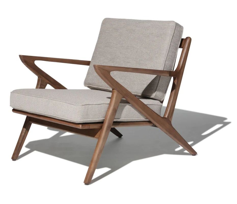 Wohnzimmersessel Moderne Stoff Holzsofa Stuhl Freizeit-Lounge Massivholz Stuhl W59*D59*H57CM