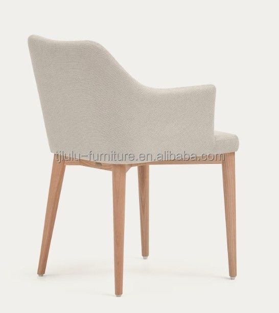 Zuhause Möbel Nordic Stoff Verkleidete Holz Luxus-Esstühle für Hotel Restaurant Bankett