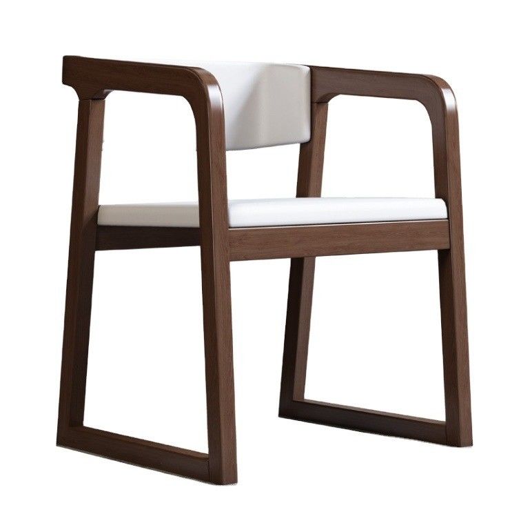 Möbel für das Esszimmer Modernes Design Massivholz Baumwolle und Leinen/PU-Lederstuhl mit Armlehne und Kissen für das Restaurant