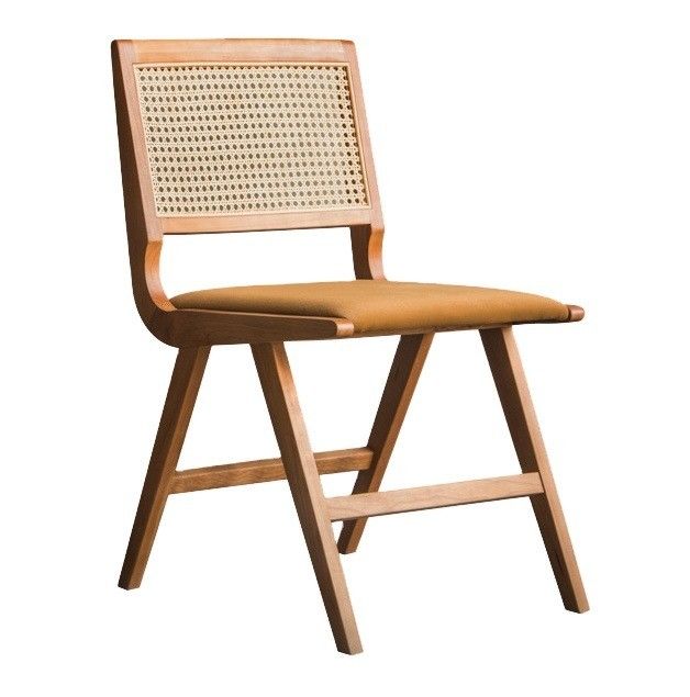 Moderne Polsterstühle aus Naturrattan aus Massivholz Esszimmerstuhl für Restaurant Hotel