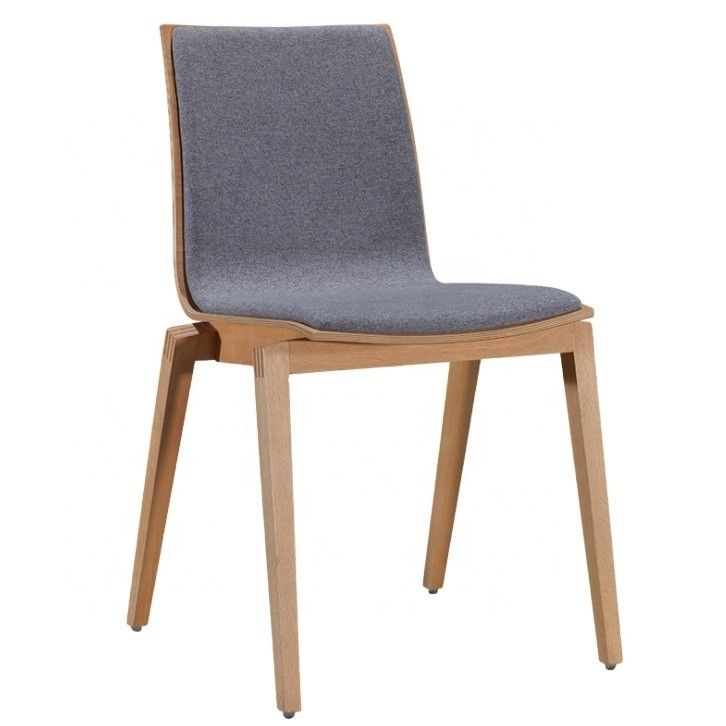 Hochrücken moderner komfortabler Stoff Samt Nordische Esstühle für Holz Restaurant Hotel Cafe Möbelstuhl