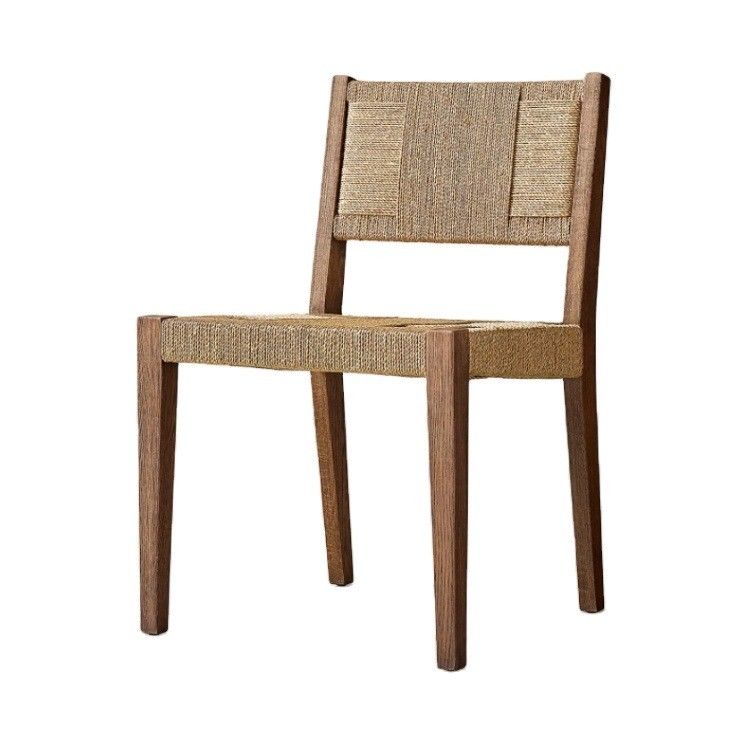 Natürliche Oberfläche Nitrolacquer Massivholz Gewebt Schnur Eiche Esszessel für modernes japanisches Design Restaurant oder Armlehne