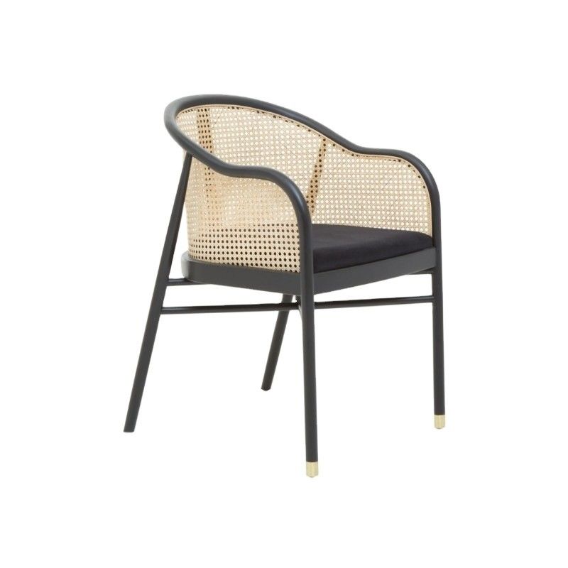 Chic Sessel Einfacher PU-Leder/Gewebe Und Rattan Esszimmer Wohnzimmer Möbel Restaurant Abdeckung Japanischer Stil Moderner Holzstuhl