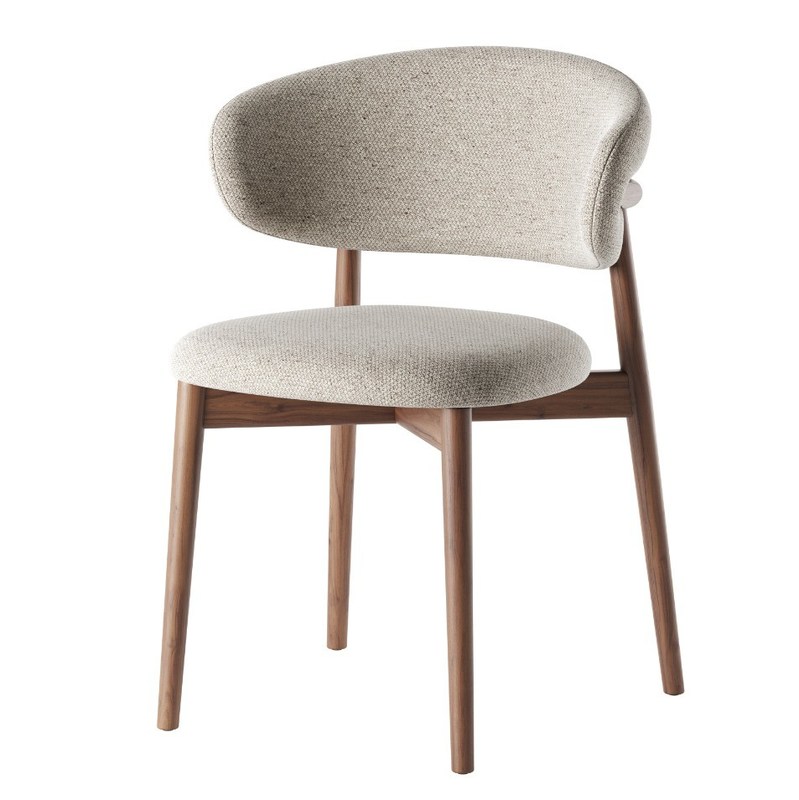 Polsterter nordischer moderner Speisesessel aus massivem Holz mit Nitrolacquer-Finixierung und Holzrestaurantstühle