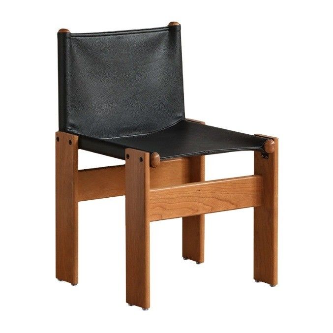 italienischer Klassiker Luxus moderner Ölwachs Leder Holz Esszessel für Wohnzimmermöbel in Postverpackung N