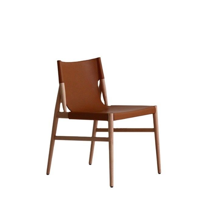 Holz Speisestuhl italienischer Klassiker Luxus moderner Kaffeestuhl Schwarz/Braun Wohnzimmermöbel aus PU-Leder