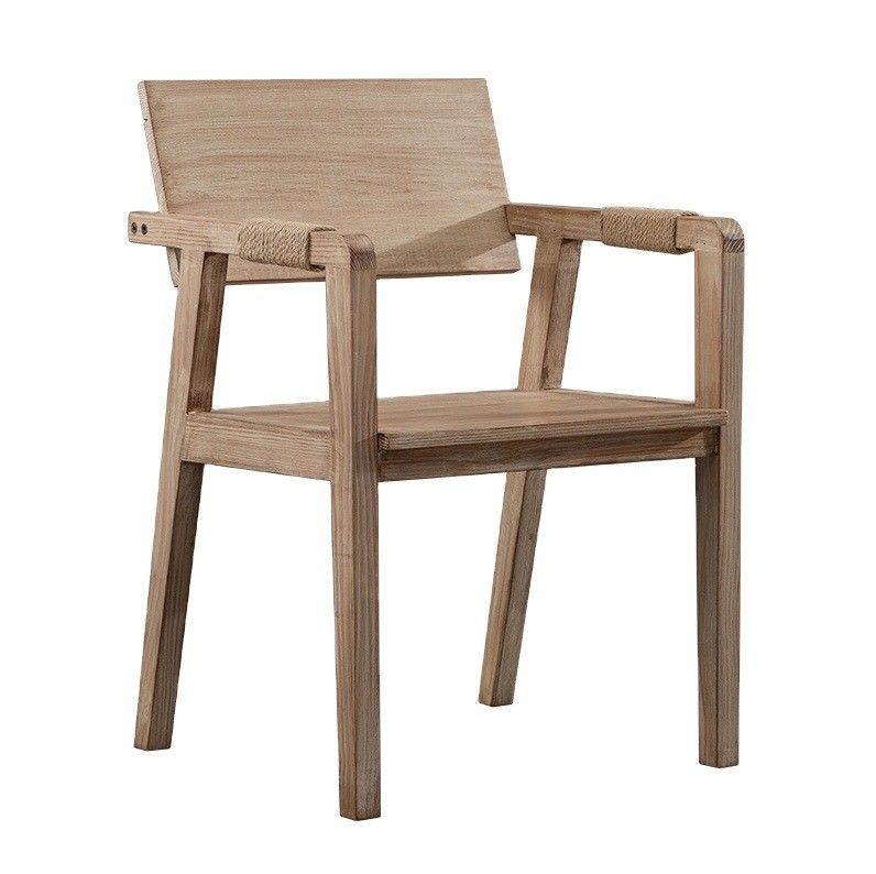 Wohnzimmer Möbel Esszessel Japanischer Design Modernes Massivholz Restaurantstuhl mit Armlehne und Gummiholz-Bedeckungsmaterial