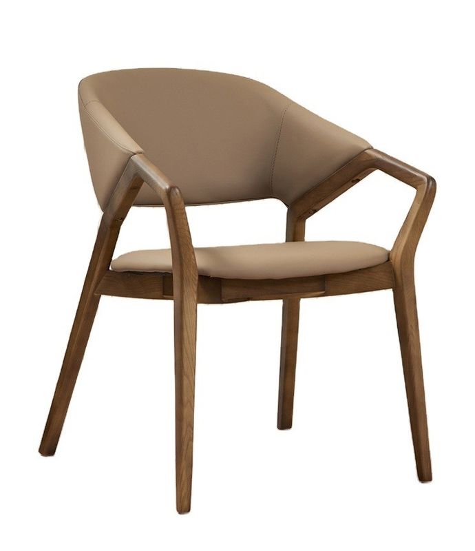 2023 Modern Design Massivholz PU Leder Esszimmer Armstuhl für Cafés Geben Sie Ihrem Restaurant Charme