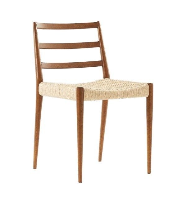 Postverpackung Nordic Woven Cord Freizeitstuhl für das Esszimmer Einzel Antike Holz moderner Stuhl