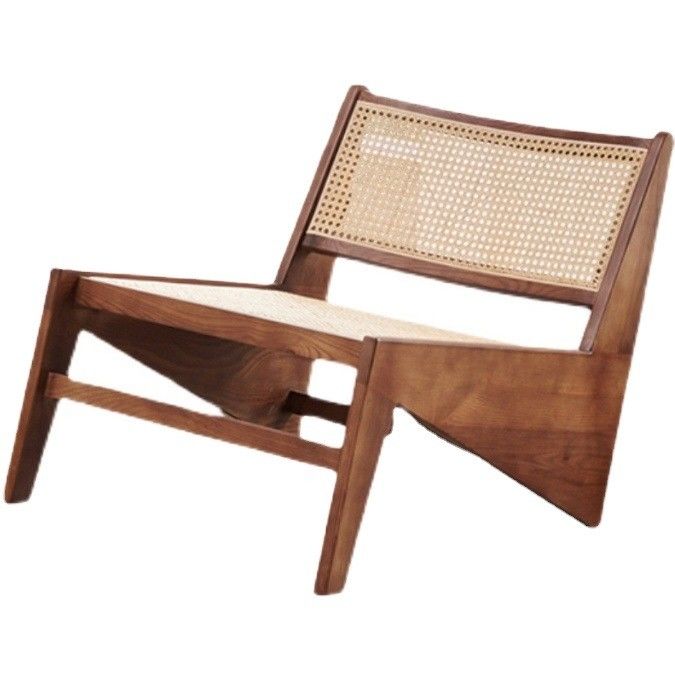 Moderne Design Freizeit Lounge-Stühle Holzmöbel Wohnzimmerstühle mit natürlichem Eichenrahmen Rattan Holzstuhl