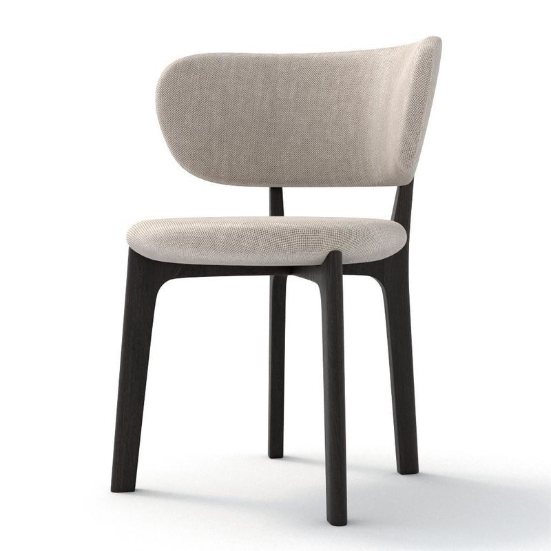Moderner Stuhl in Massivholz-Cremestil für minimalistische Esszimmermöbel