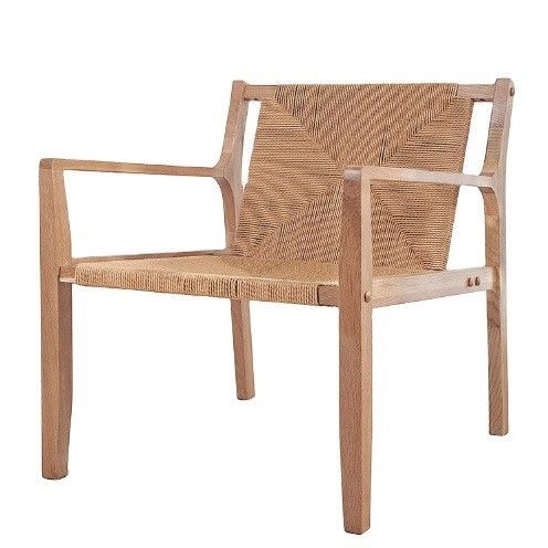 Natürliche Design Eichenholz Gewebte Schnur Armlehnen Sofa Stühle für die Küche Massivholzmöbel im Küchenstil