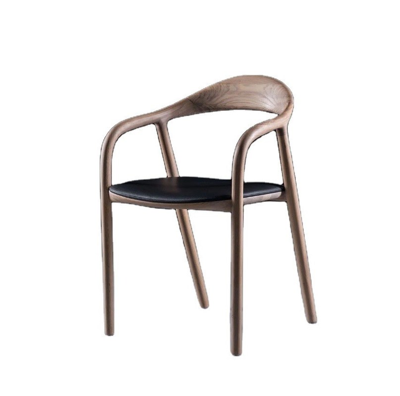 Allgemeine Wohnmöbel Vintage Massivholz Esszessel mit Polster-Armlehne und Kissen