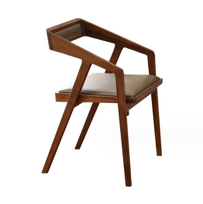Hausmöbel Modernes nordisches Design Holz Esszimmerstuhl mit Massivholz und PU-Leder