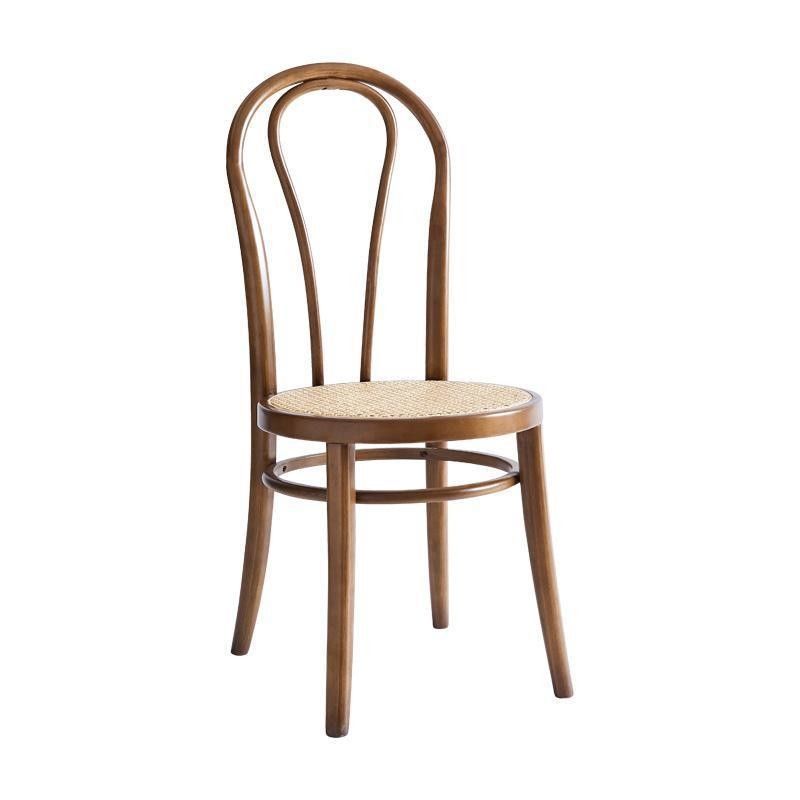 Maßgeschneiderte Designs Gewebter Natürlicher Rattan Massivholz Esszessel Möbel für moderne Restaurantsitzanordnung