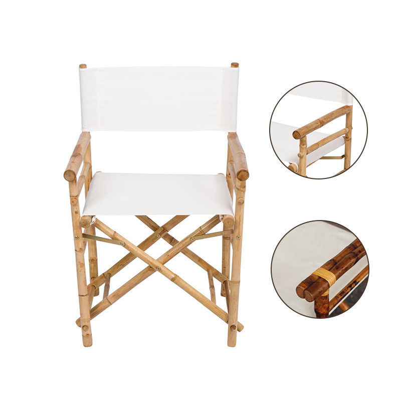 Outdoor Bambus Holz Direktor Stuhl Klappfunktion für Strand Camping Bambus Material Gewerbemöbel