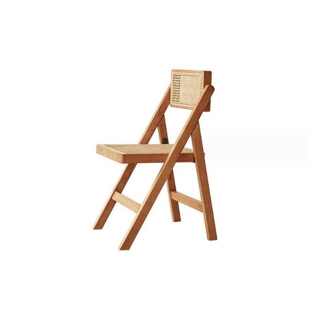 Moderne braune Hochzeitsstühle aus Holz Klappsitz aus Rattan für Büroessen und Hochzeiten im natürlichen Stil