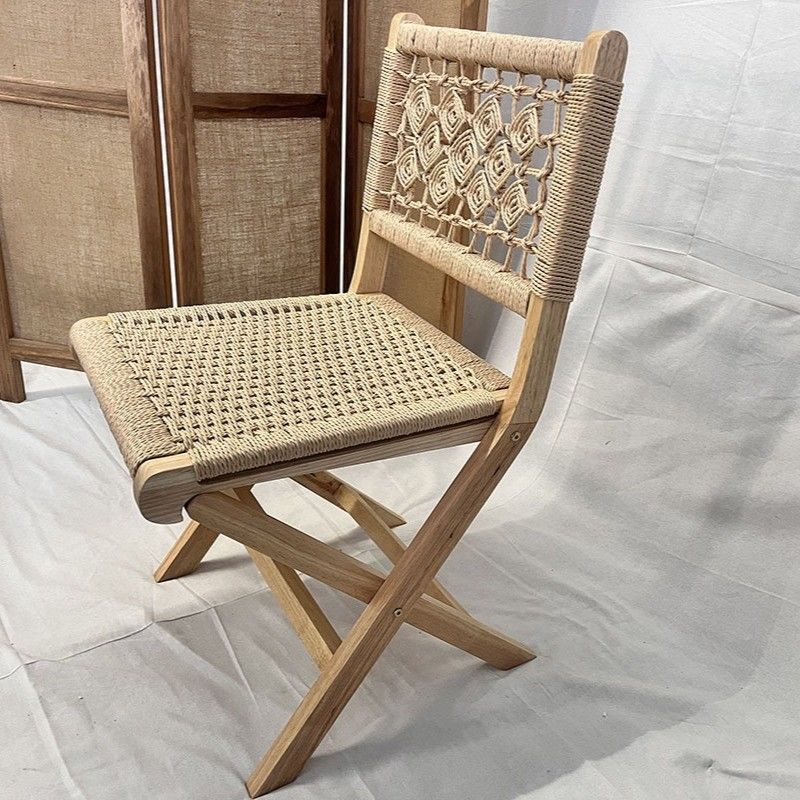 Klassische Gewebte Seilseile Nordic Lounge-Stuhl mit individuellen Designs Massivholz