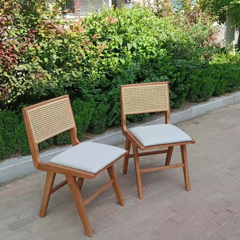 Esstuhl für Cafés und Restaurants 2023 Massivholz PU Leder Nordischer Stil Modernes Design