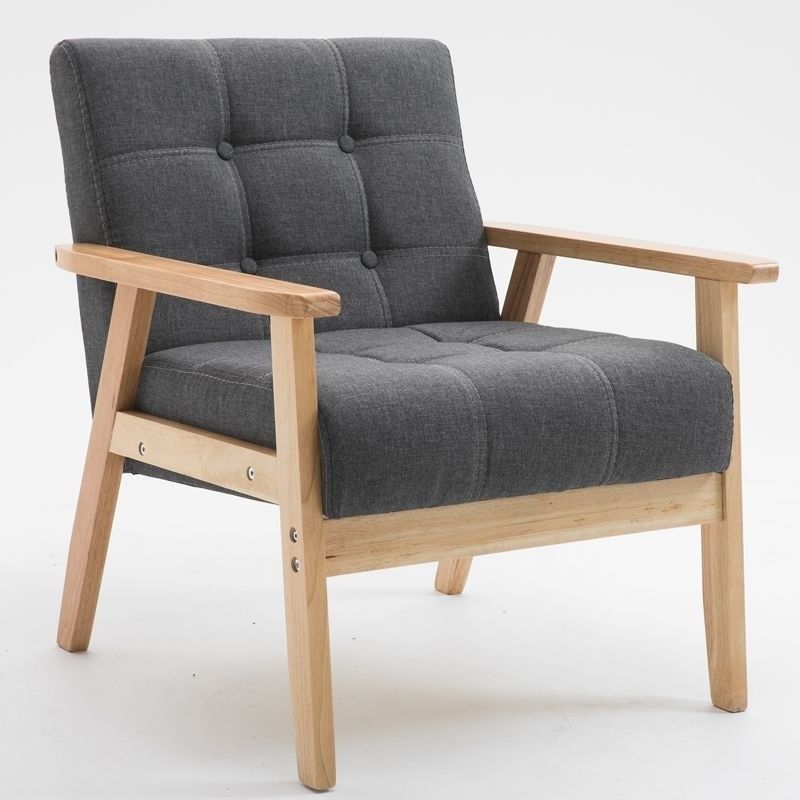 Weicher Sitz Stuhl Für Wohnung Wohnzimmer und Hotel Massivholz Stoff Holzsofa Stuhl mit modernem Design