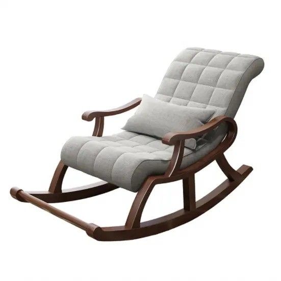 Komfortable Holzmöbel Faullehnersessel zum Entspannen und Balancieren im Freizeitstuhl Stil Wohnzimmer