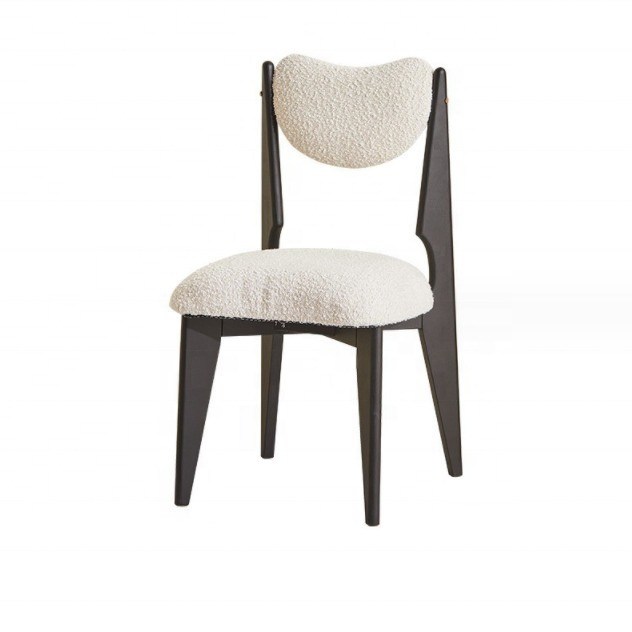 Morden-Stil Schlafzimmer Holz Esszessel mit individueller Farbe und schwarzen Beinen in weißem Samt