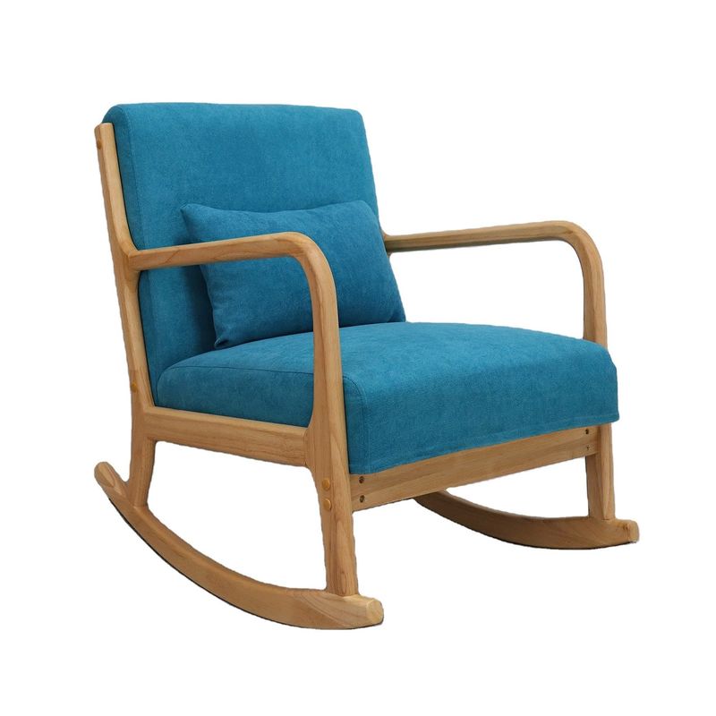 Massivholzrahmen Mitte des Jahrhunderts Moderne Samtgewebe Schaukelsofa Stuhl für Luxus Wohnzimmer Design Stil