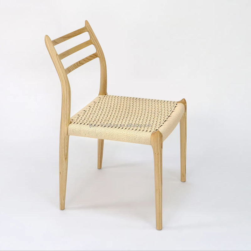 Komfortable Handgewebte Y Mail Verpackung Moderner Stil Außen Massivholz Seilstuhl für Esszimmer- und Wohnzimmermöbel