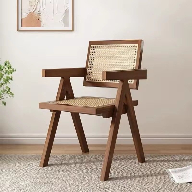 Massivholz- und Rattanpolster Nordic Dining Chair für Restaurant Modernes Wohnmöbeldesign